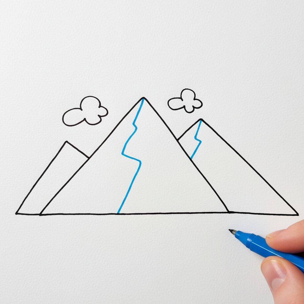 Como Desenhar Montanhas – Passo a Passo – Passo 4