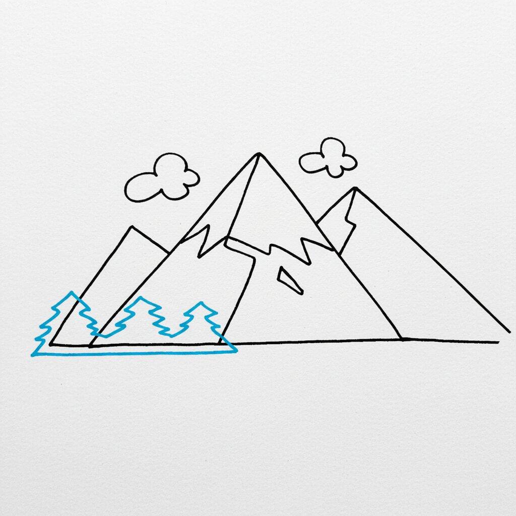 Como Desenhar Montanhas – Passo a Passo – Passo 6