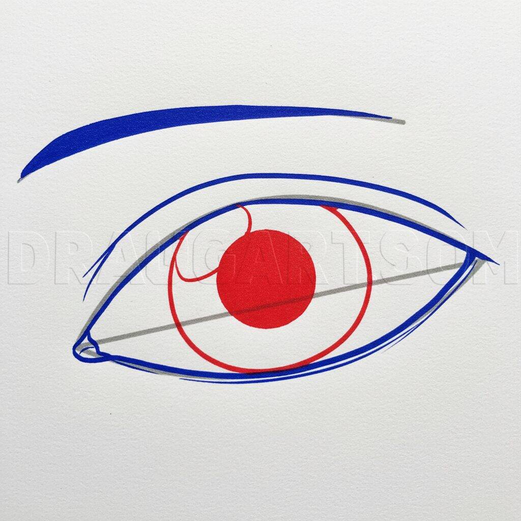 Como Desenhar Olhos Passo a Passo Fácil – Passo 4