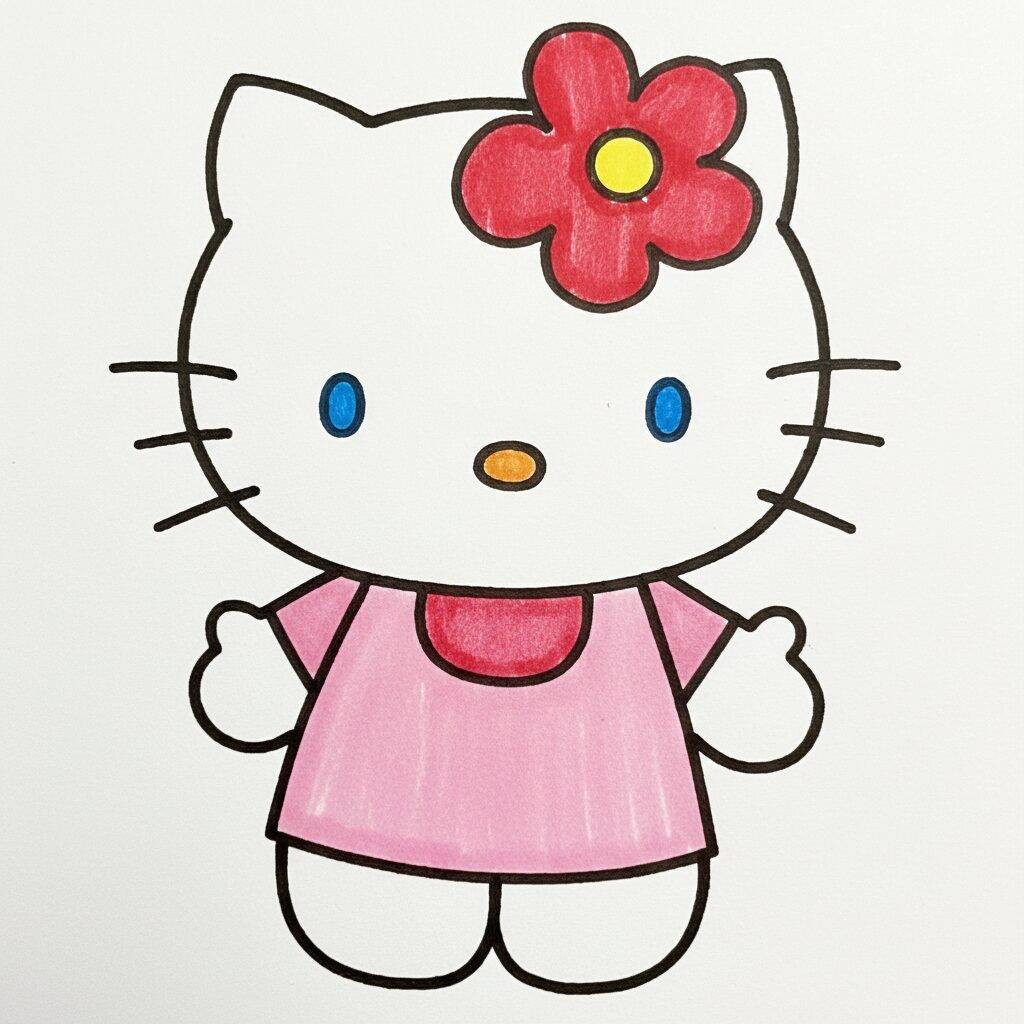 Como Desenhar a Hello Kitty – Passo a Passo – Passo 9