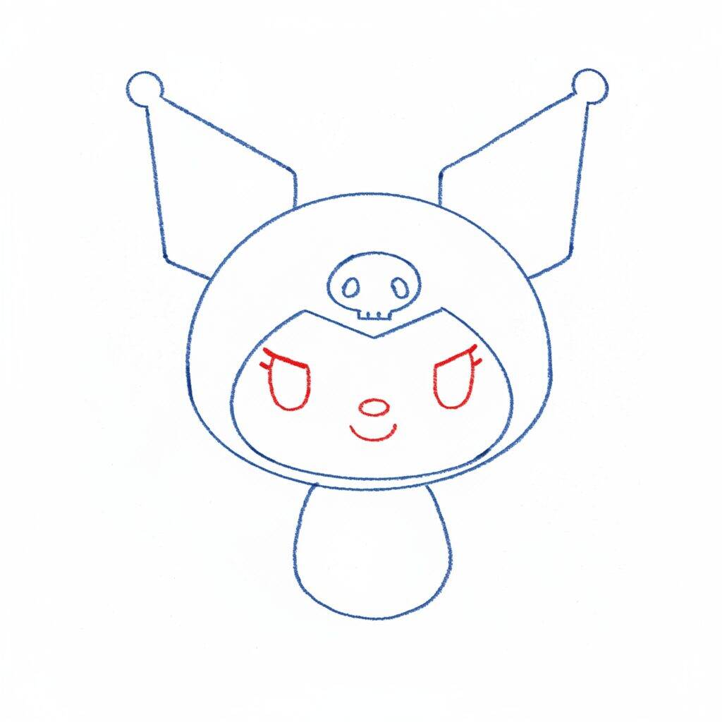 Como Desenhar a kuromi – Tutorial de Desenho Passo a Passo – Passo 4