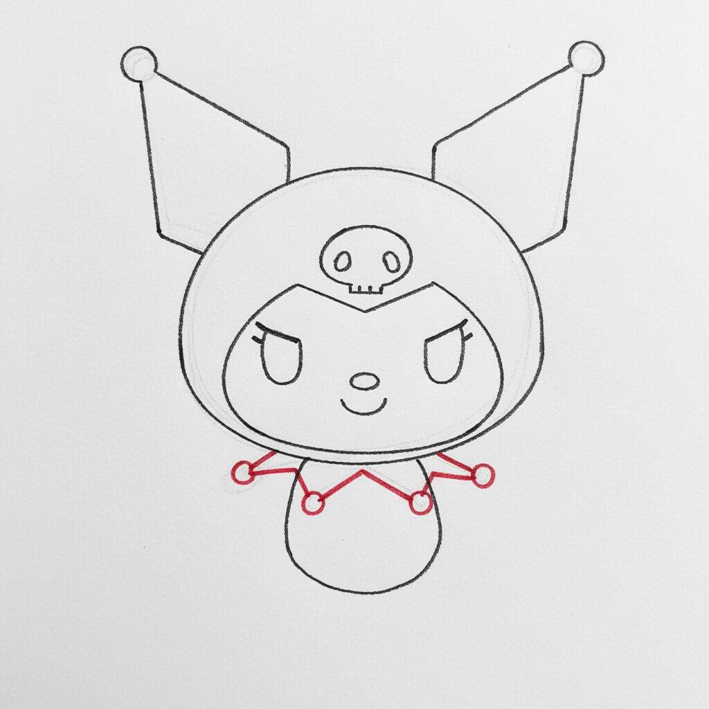 Como Desenhar a kuromi – Tutorial de Desenho Passo a Passo – Passo 5