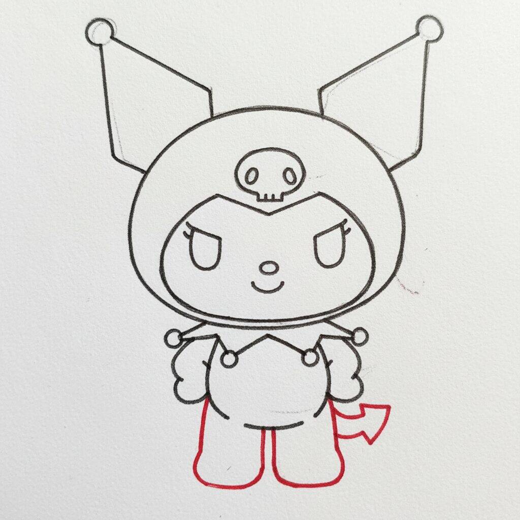 Como Desenhar a kuromi – Tutorial de Desenho Passo a Passo – Passo 7