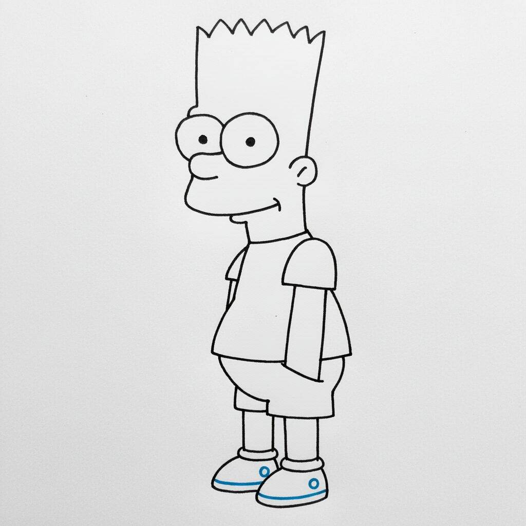 How to Draw Bart Simpson – Easy Step by Step – Step 7