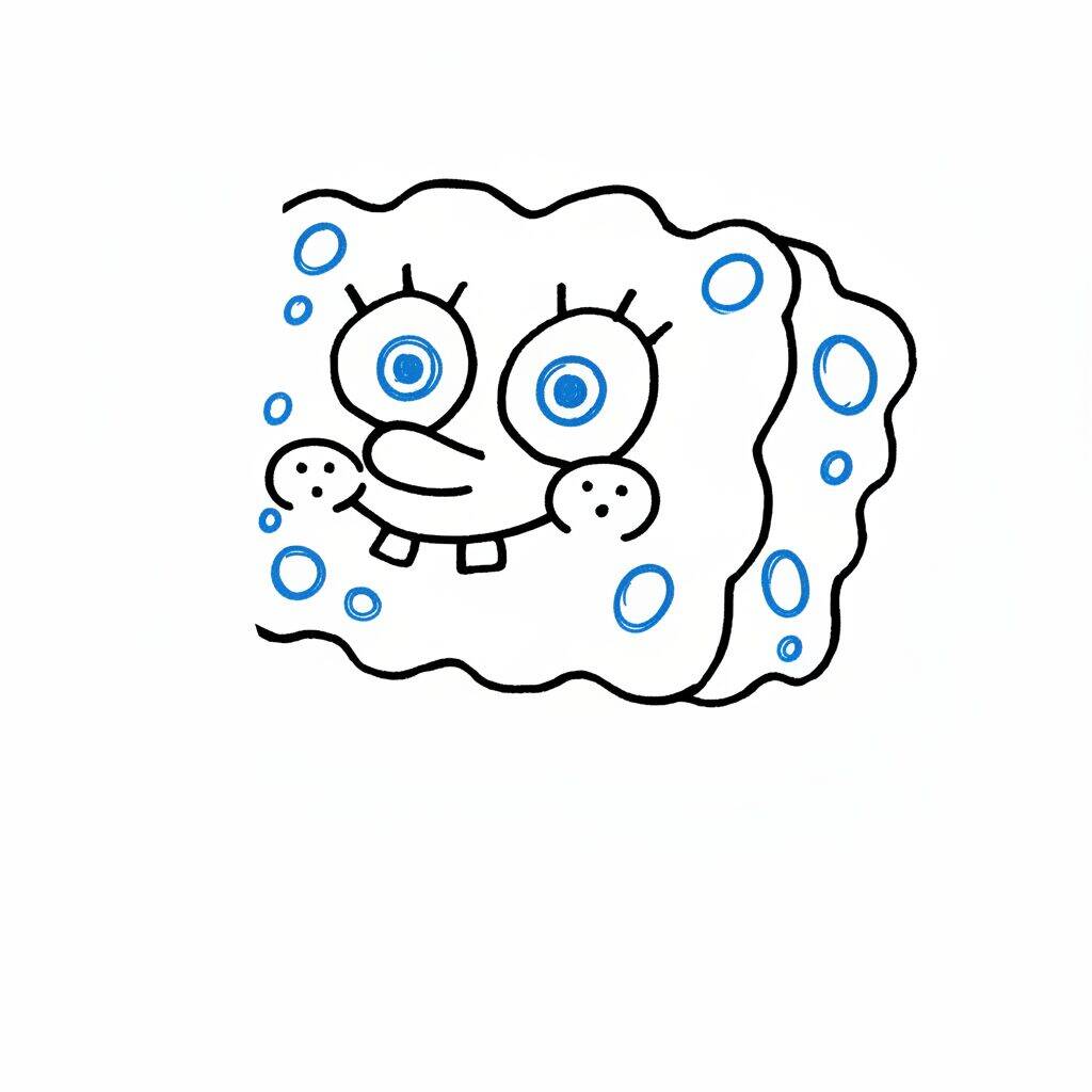 Como Desenhar o Bob Esponja – Passo a Passo Fácil – Passo 3