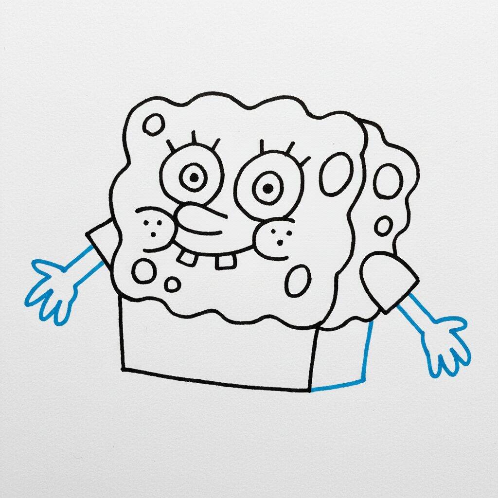 Como Desenhar o Bob Esponja – Passo a Passo Fácil – Passo 5