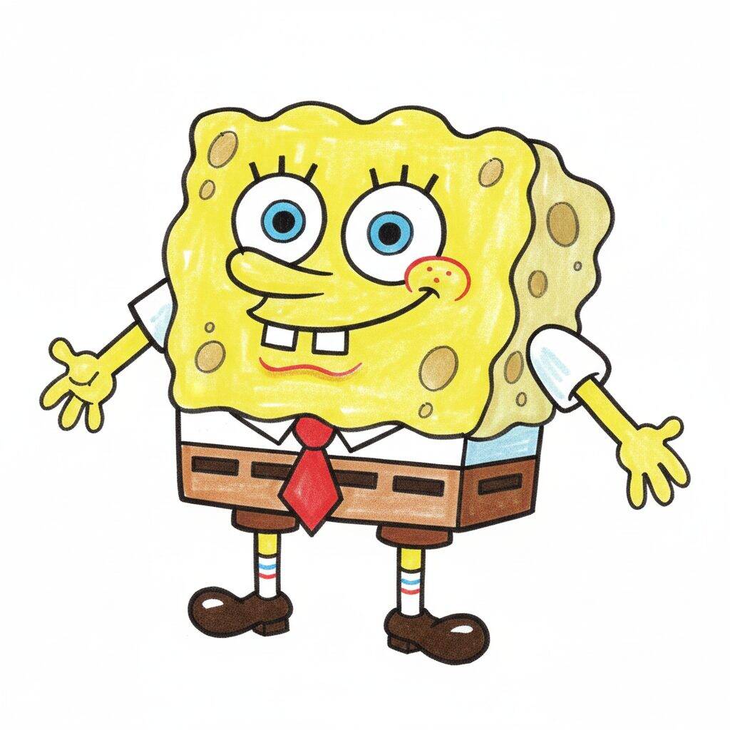 Como Desenhar o Bob Esponja – Passo a Passo Fácil – Passo 8