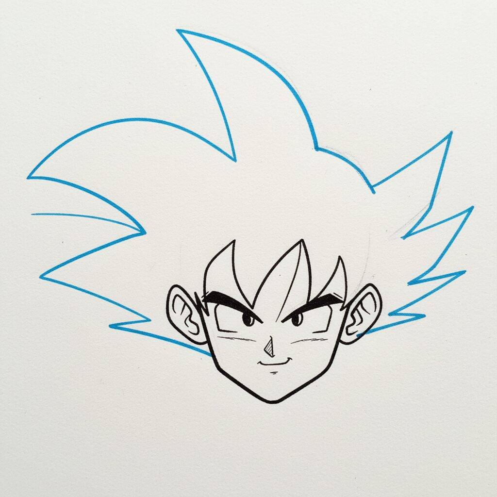 How to Draw Goku – Easy Step by Step – Step 6