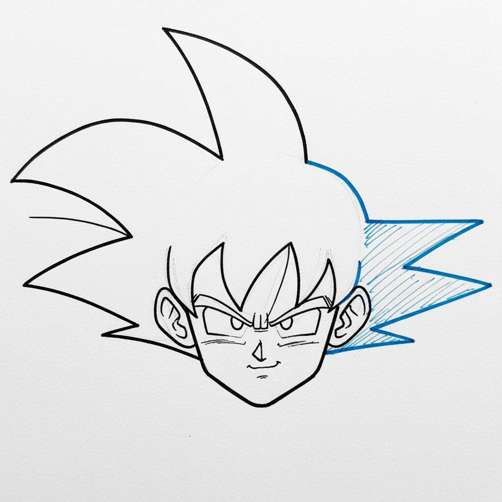How to Draw Goku – Easy Step by Step – Step 7
