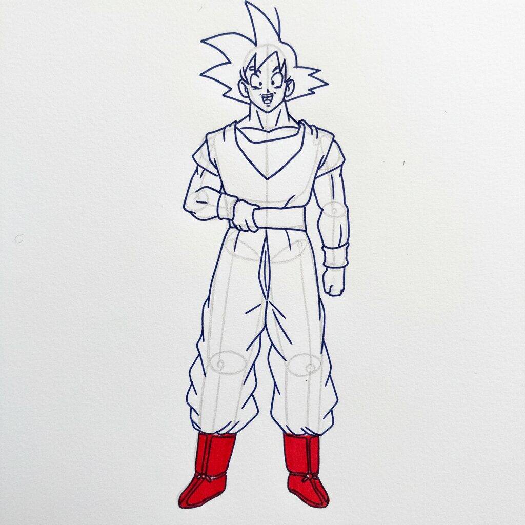 Como Desenhar o Goku – Tutorial de Desenho Passo a Passo – Passo 11