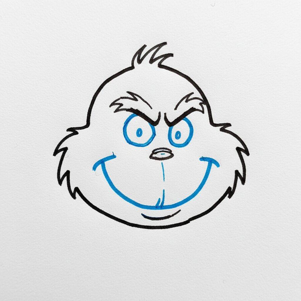 Como Desenhar o Grinch – Passo a Passo Fácil – Passo 2
