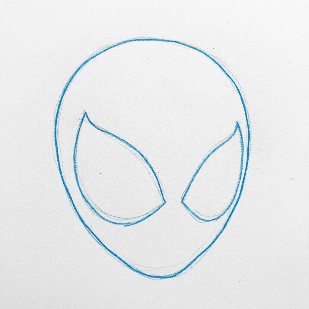 Como Desenhar o Homem Aranha – Tutorial de desenho Passo a Passo – Passo 1