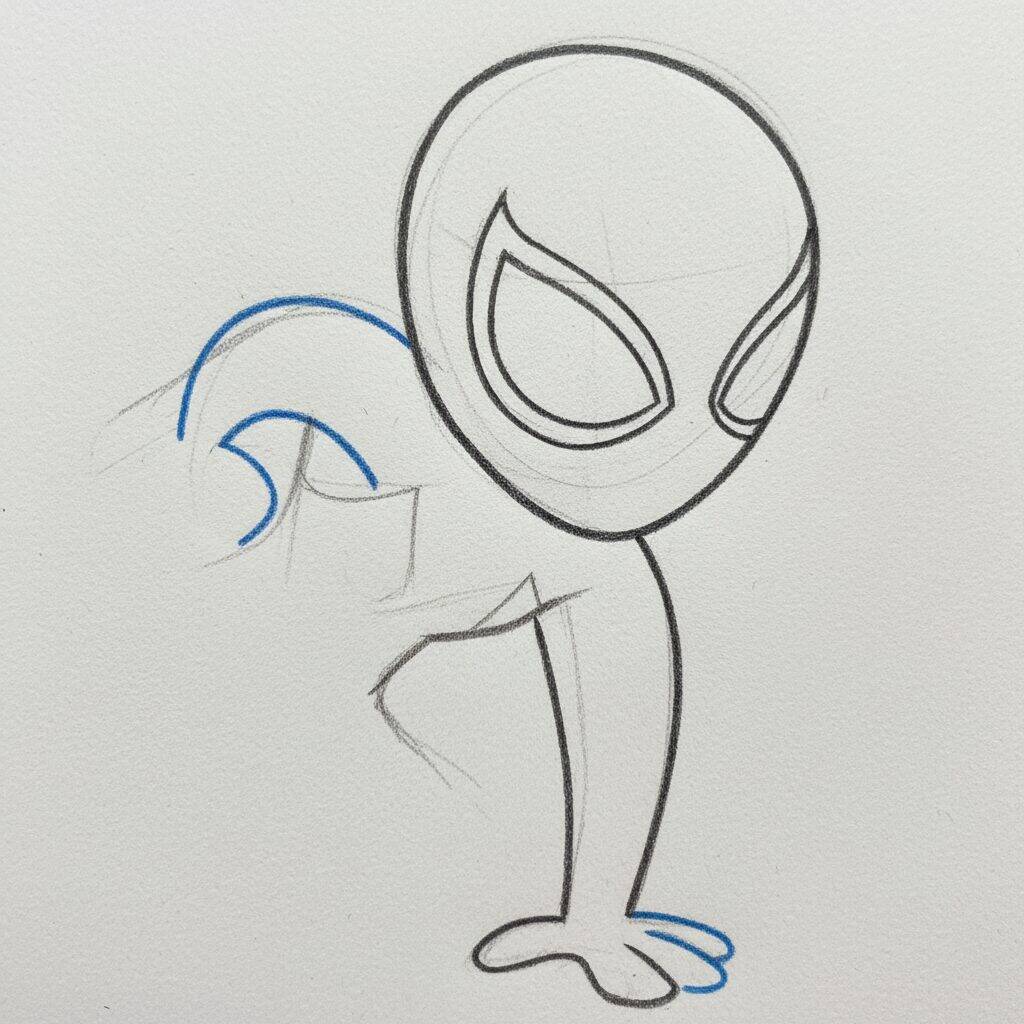 Como Desenhar o Homem Aranha – Tutorial de desenho Passo a Passo – Passo 3