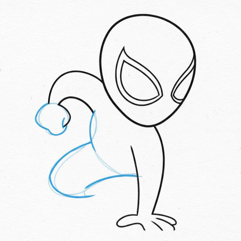 Como Desenhar o Homem Aranha – Tutorial de desenho Passo a Passo – Passo 4