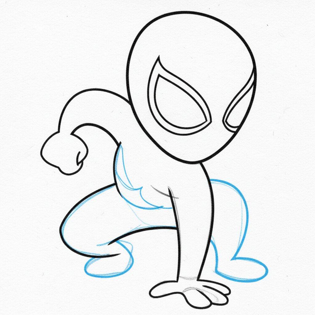 Como Desenhar o Homem Aranha – Tutorial de desenho Passo a Passo – Passo 5