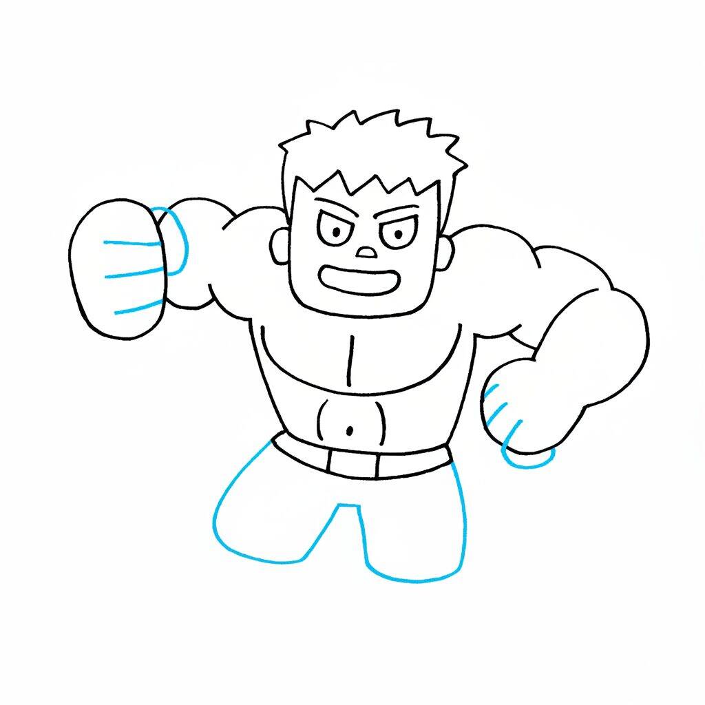 How to Draw the Hulk – Easy Step by Step – Step 8