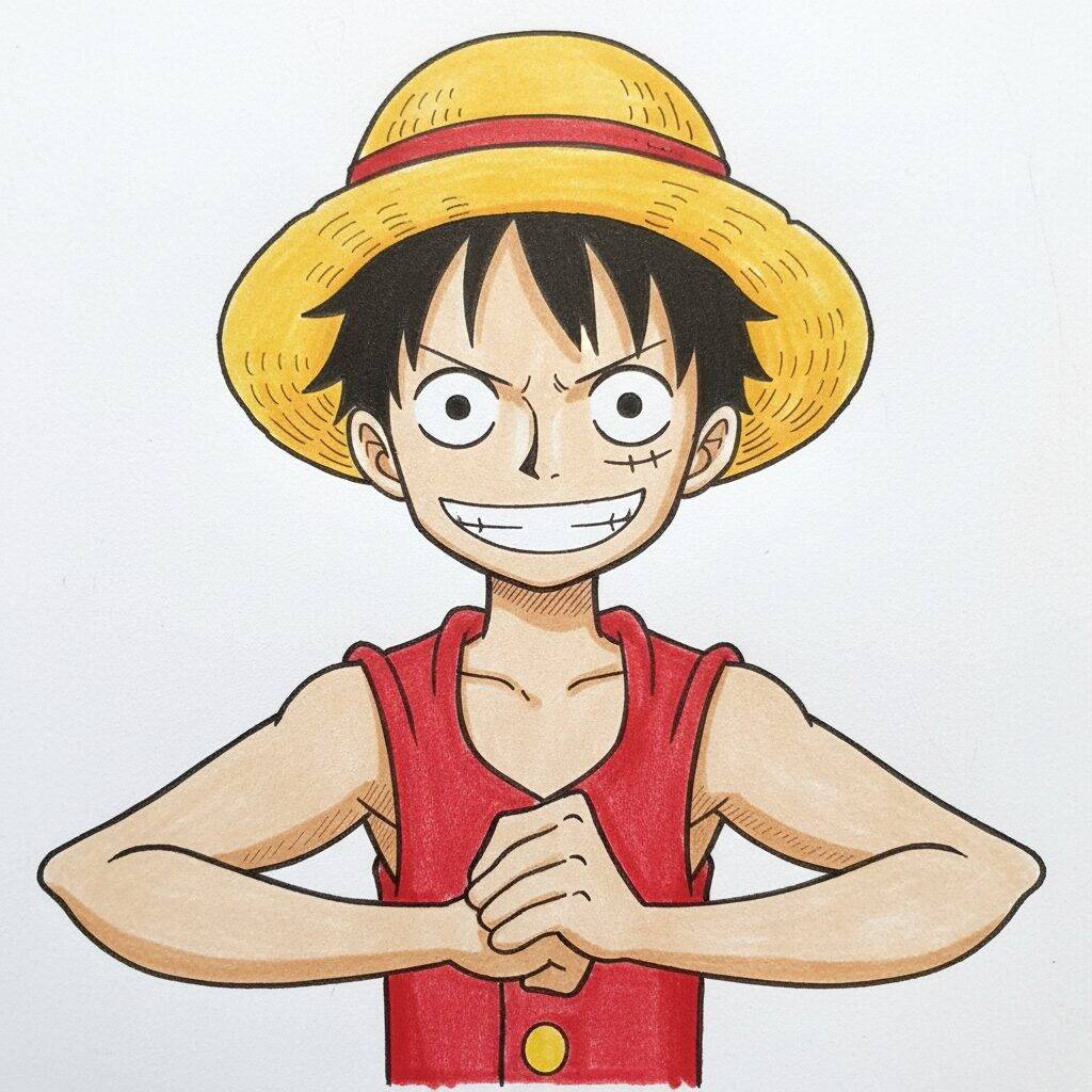 Como Desenhar o Luffy de One Piece - Passo a Passo Fácil