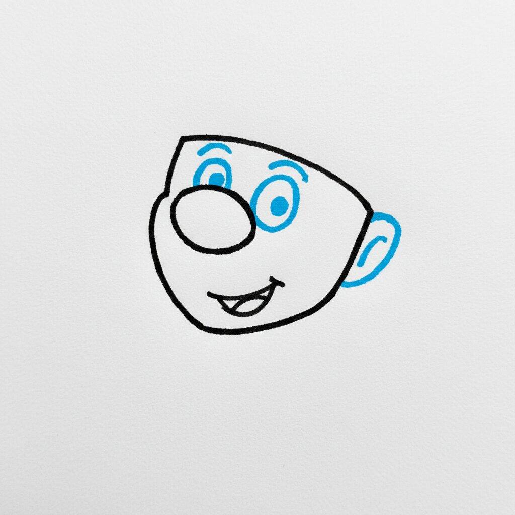 How to Draw Mario – Easy Step by Step – Step 2