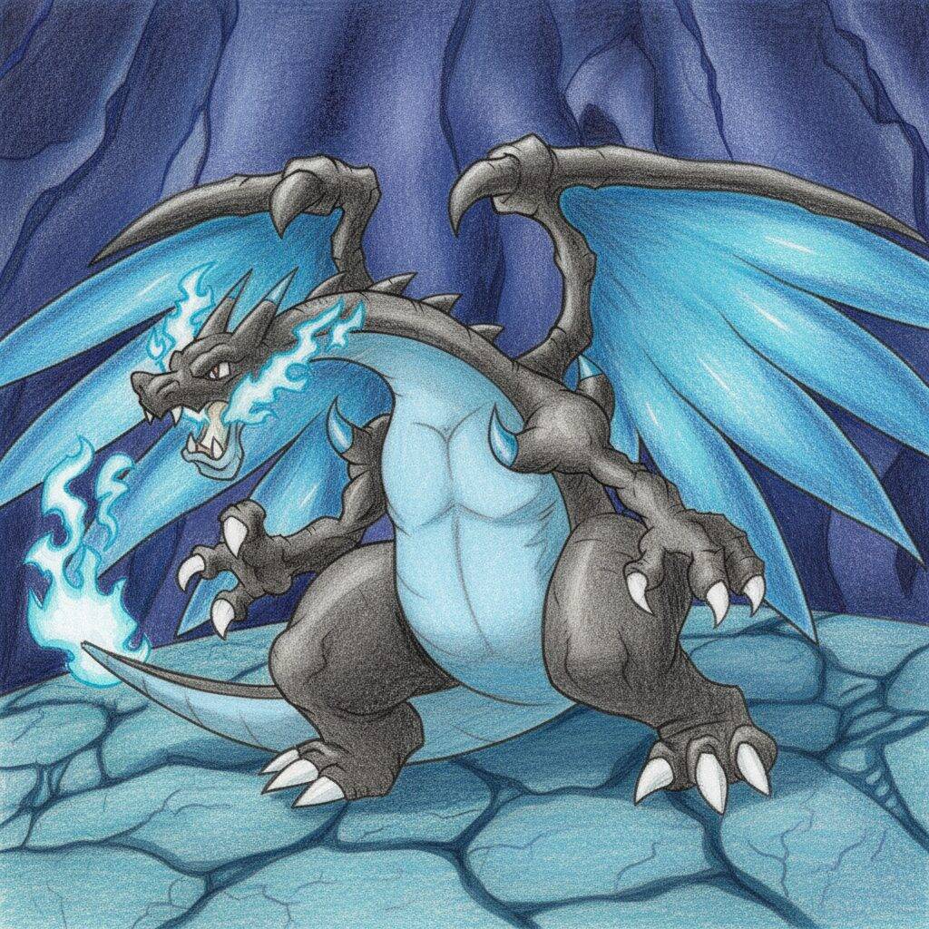 Como Desenhar o Mega Charizard – Tutorial de desenho Passo a Passo – Passo 16