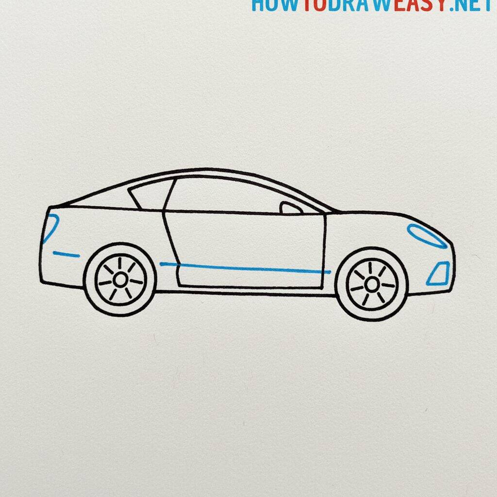 Como Desenhar um Carro – Tutorial de Desenho Passo a Passo – Passo 7