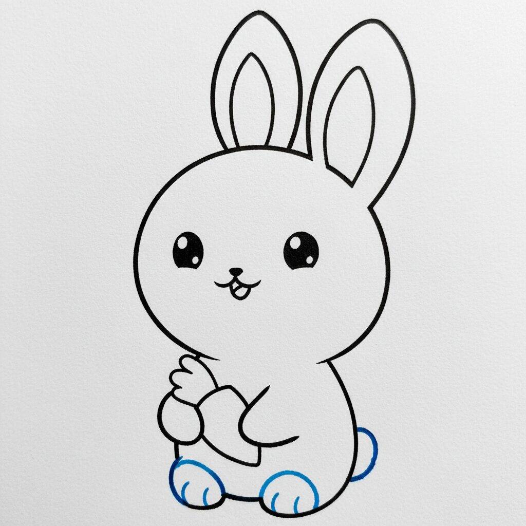 Como Desenhar um Coelhinho kawaii Fofo Passo a Passo – Passo 7