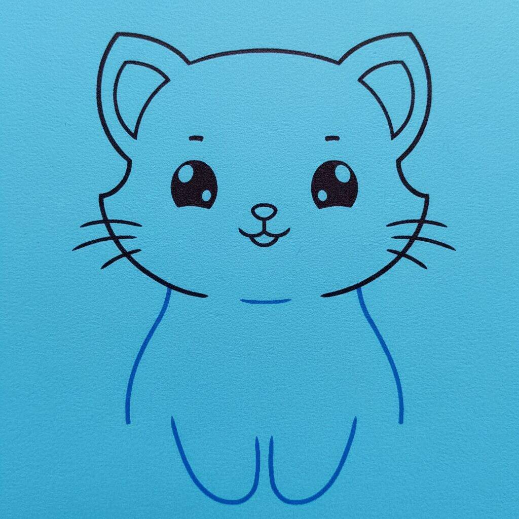 Como Desenhar um Gato Fofo Passo a Passo – Passo 5