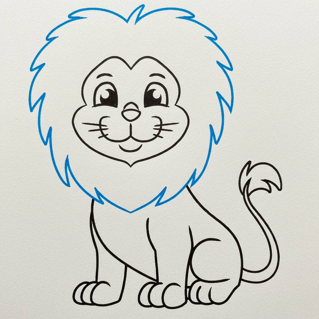 Como Desenhar um Leão – Passo a Passo Fácil – Passo 7