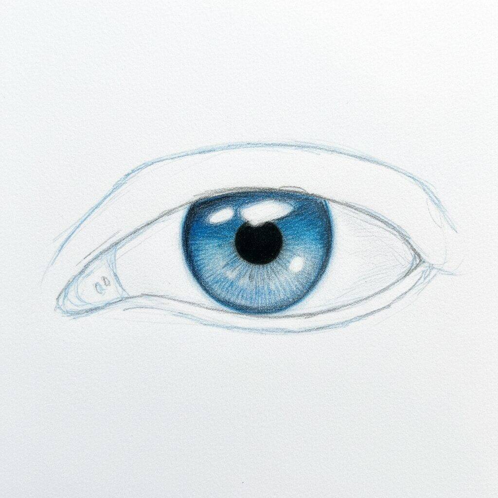 Como Desenhar um Olho Realista – Tutorial de desenho Passo a Passo – Passo 3
