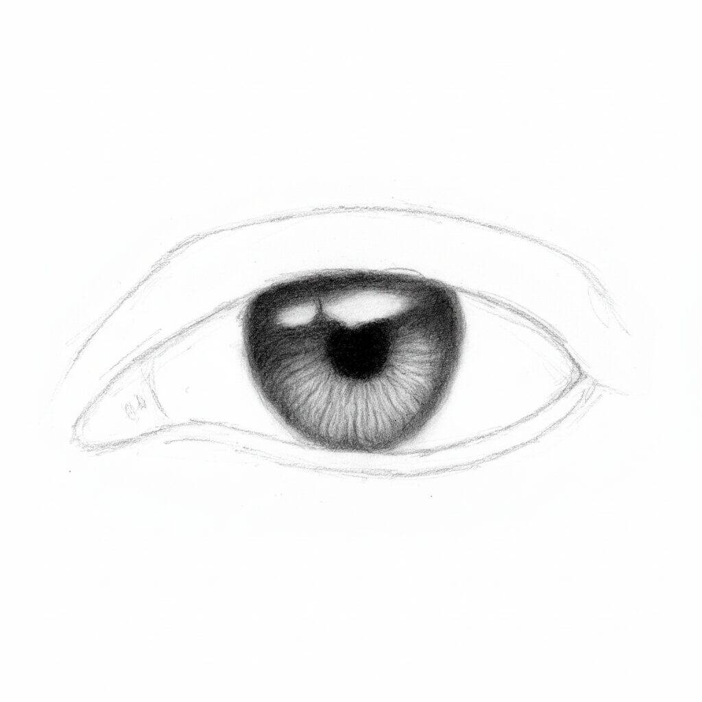 Como Desenhar um Olho Realista – Tutorial de desenho Passo a Passo – Passo 4
