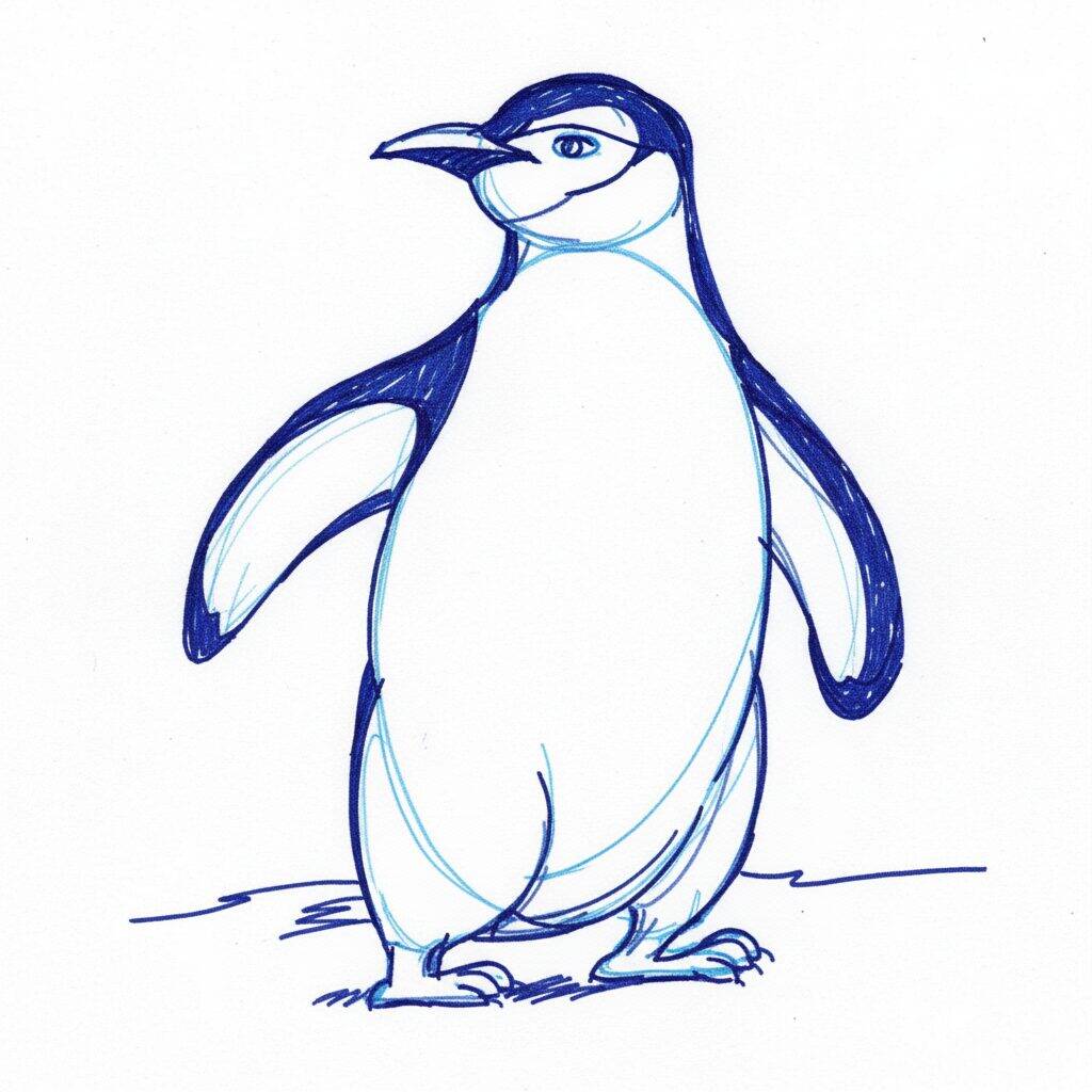 Como Desenhar um Pinguim Realista - Passo a Passo