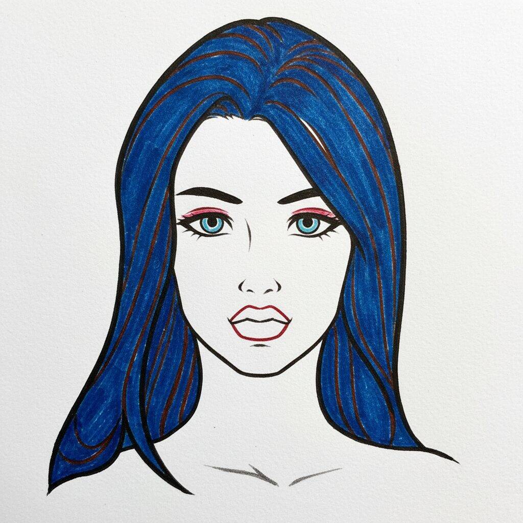 Como Desenhar um Rosto Feminino Passo a Passo – Passo 9