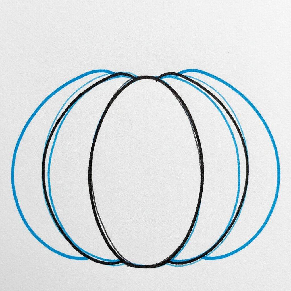 How to Draw a Pumpkin Step by Step – Step 2