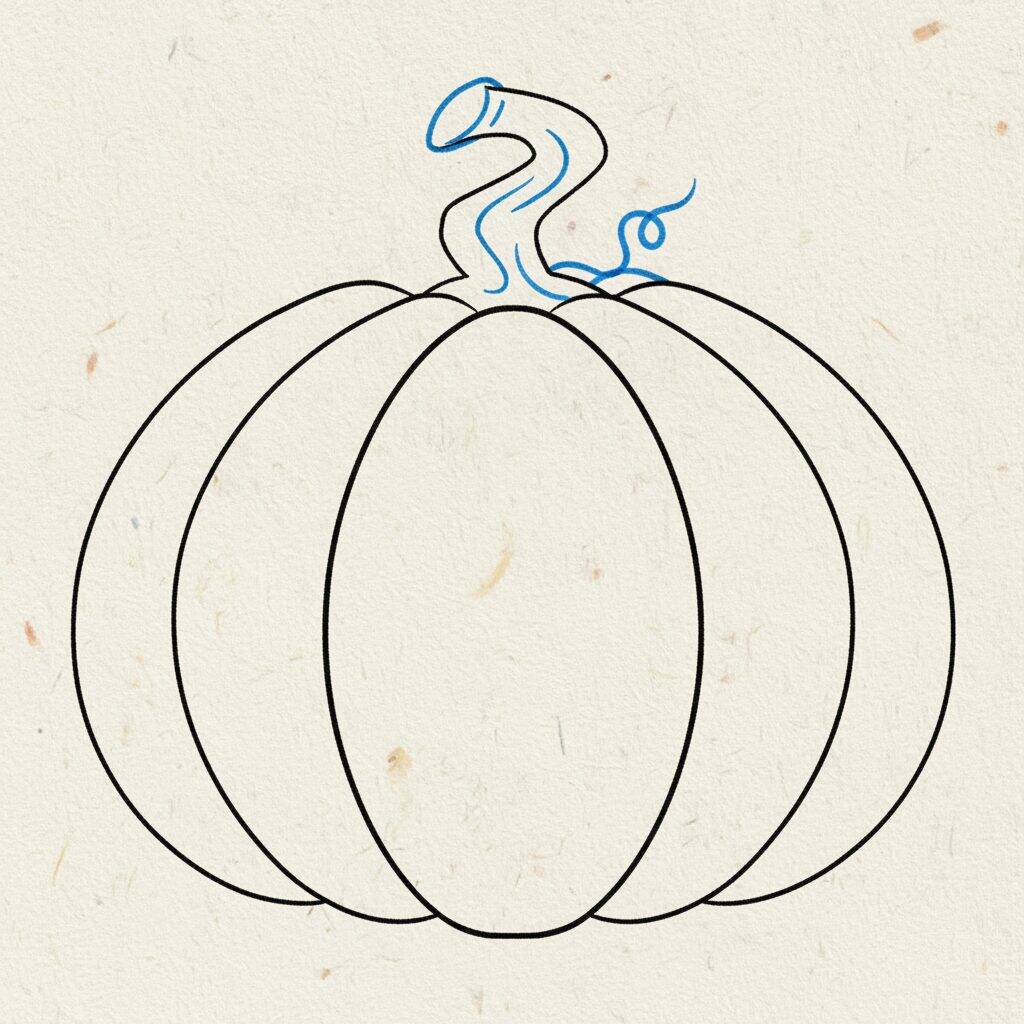How to Draw a Pumpkin Step by Step – Step 4