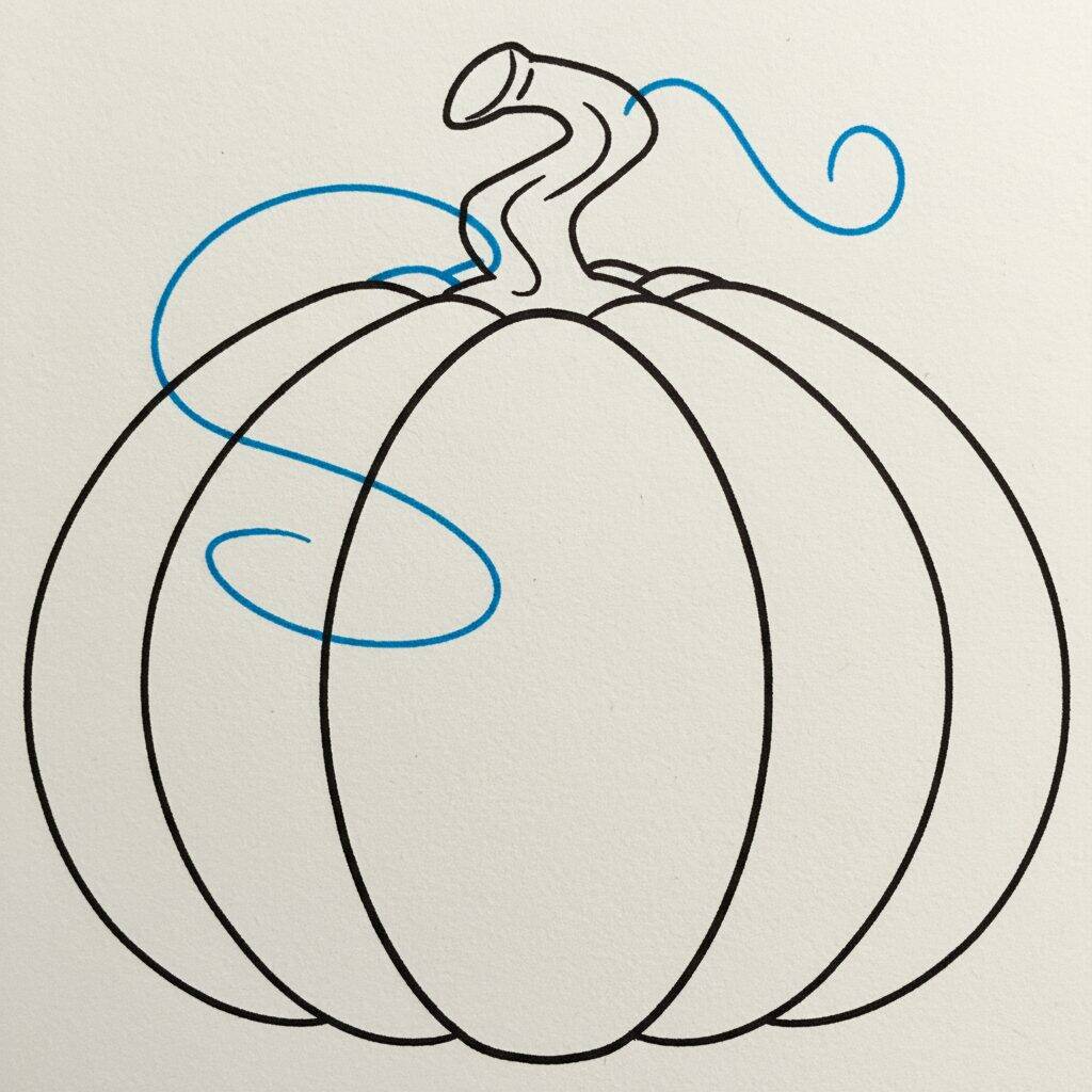 How to Draw a Pumpkin Step by Step – Step 5