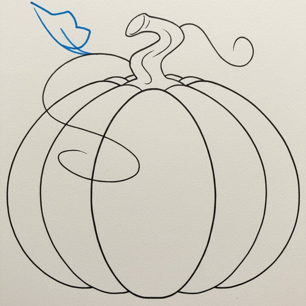 How to Draw a Pumpkin Step by Step – Step 6