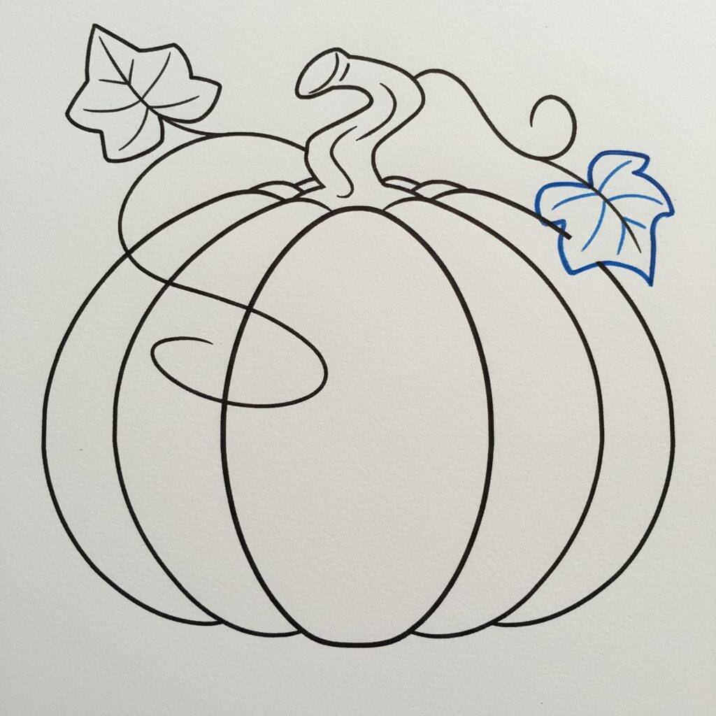How to Draw a Pumpkin Step by Step – Step 9