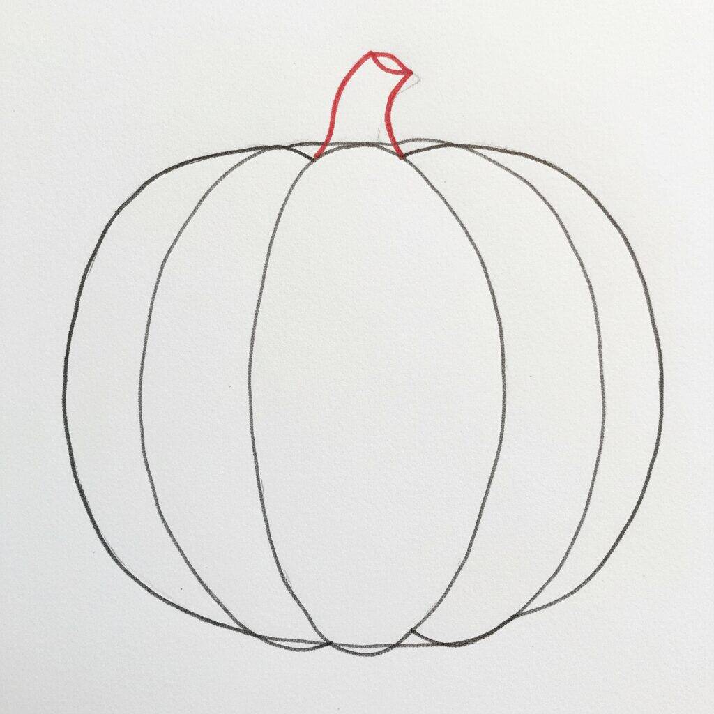 Como Desenhar uma Abóbora de Halloween – Passo a Passo Fácil – Passo 4