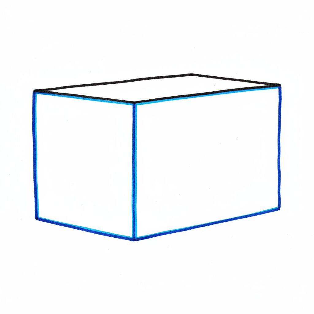 How to Draw a Realistic Box – Step by Step – Step 2