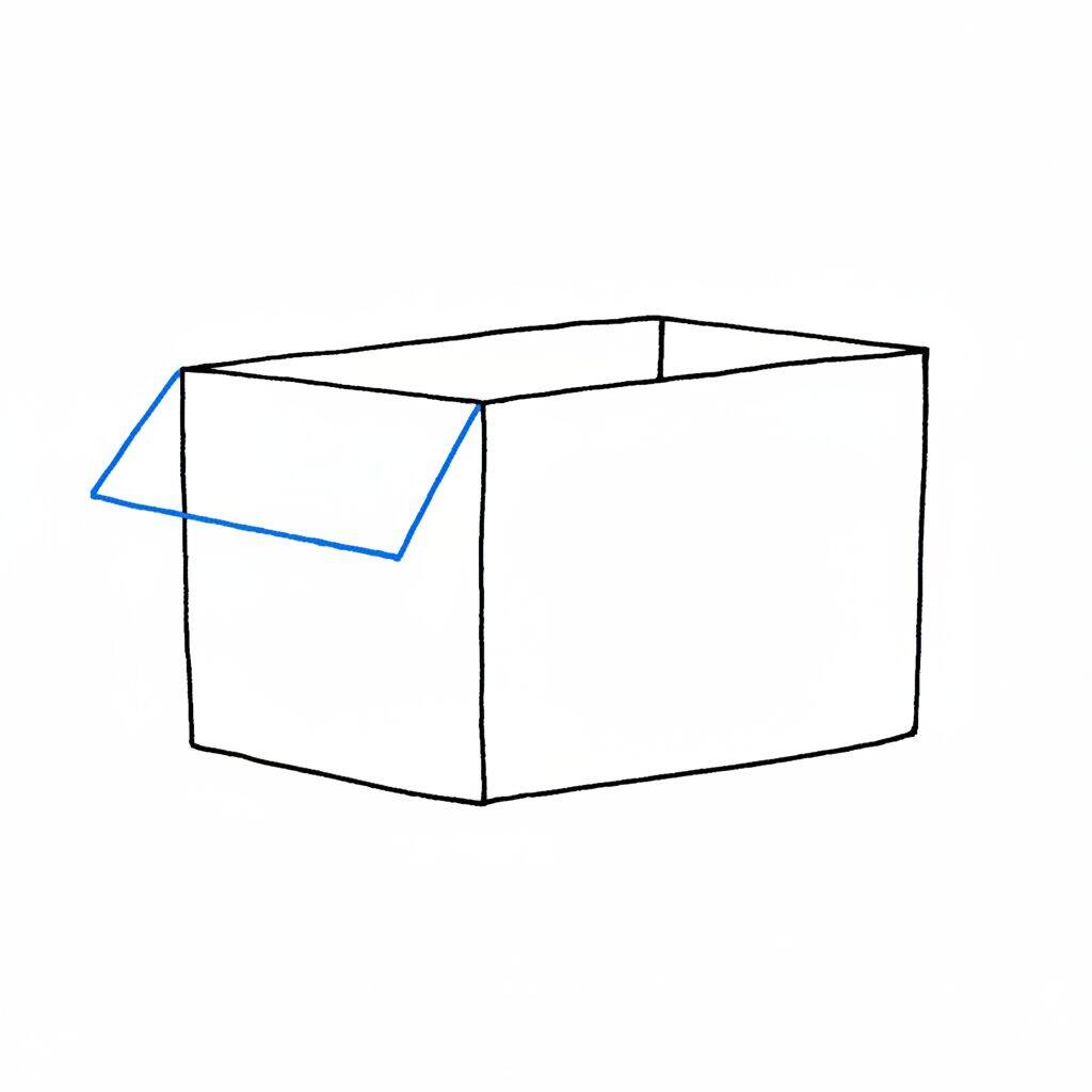 How to Draw a Realistic Box – Step by Step – Step 3