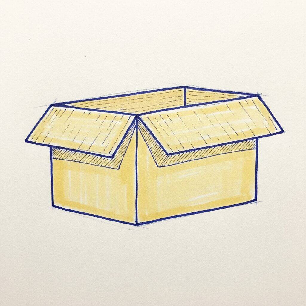 How to Draw a Realistic Box – Step by Step – Step 5