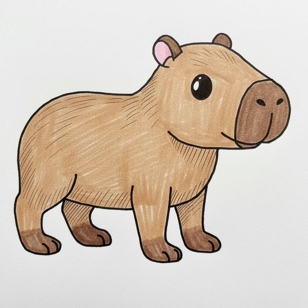 Como Desenhar uma Capivara - Passo a Passo Fácil