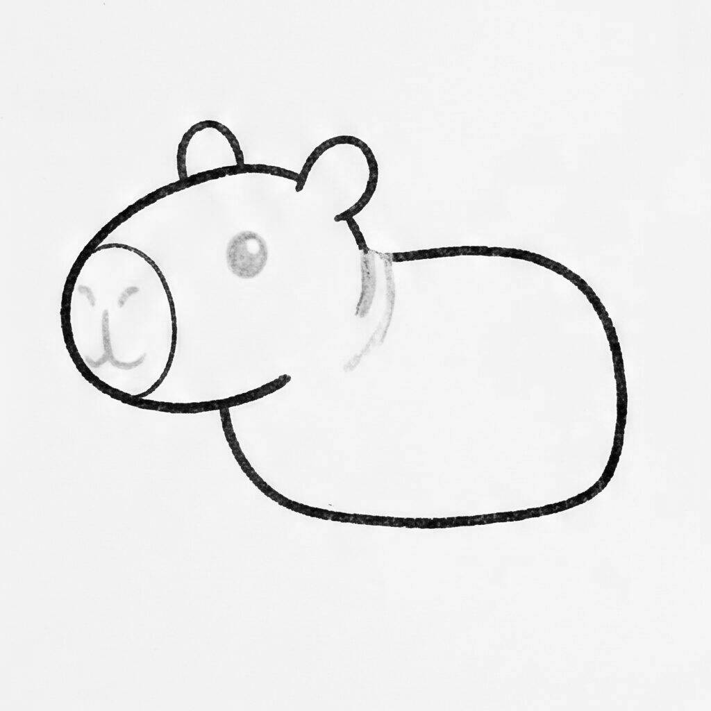 How to Draw a Realistic Capybara – Step by Step – Step 3