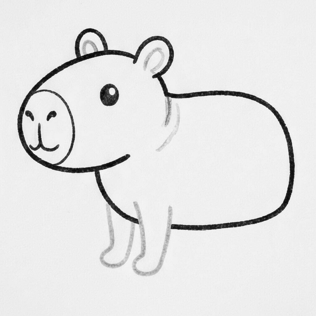 How to Draw a Realistic Capybara – Step by Step – Step 4