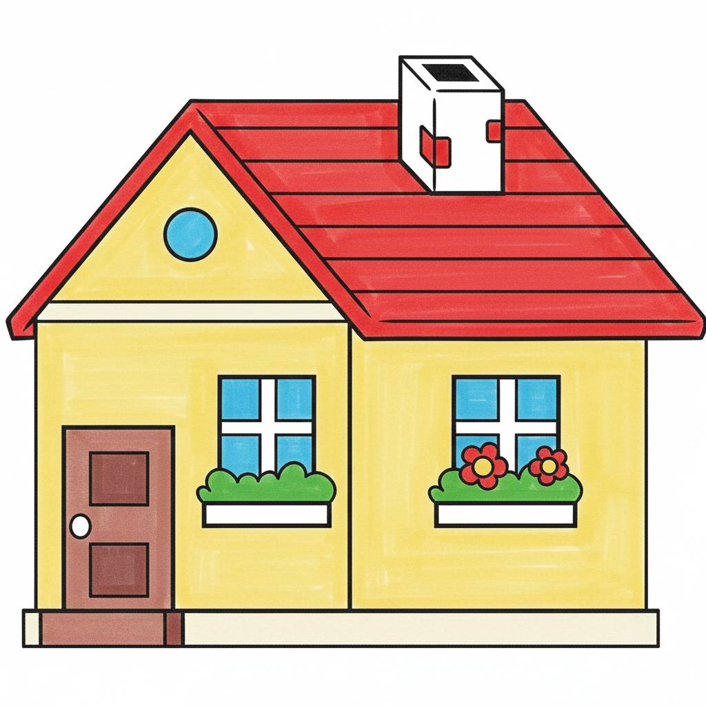 Como Desenhar uma Casa Simples - Passo a Passo Fácil