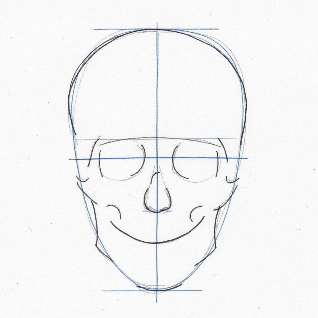 How to Draw a Realistic Skull – Step by Step – Step 2