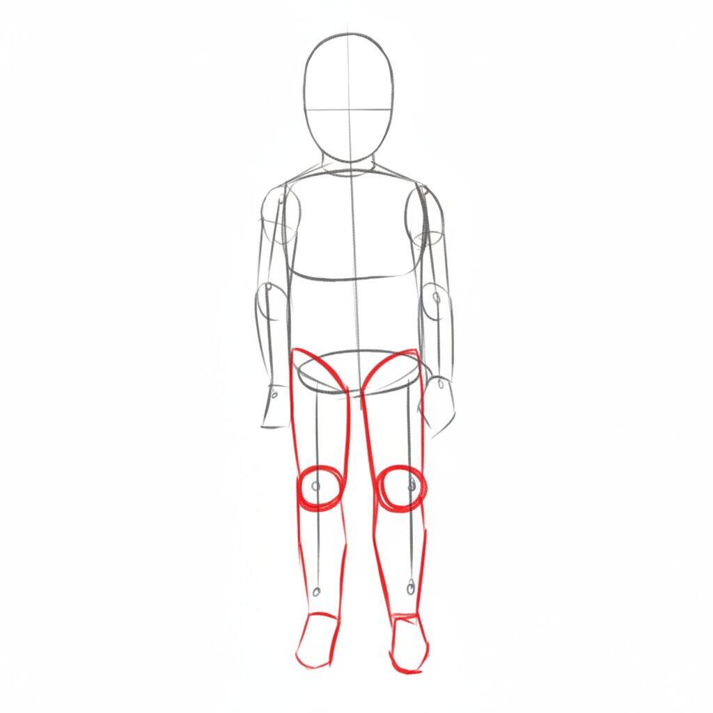 Como Desenhar uma Criança (Menino) – Tutorial de Desenho Passo a Passo – Passo 4