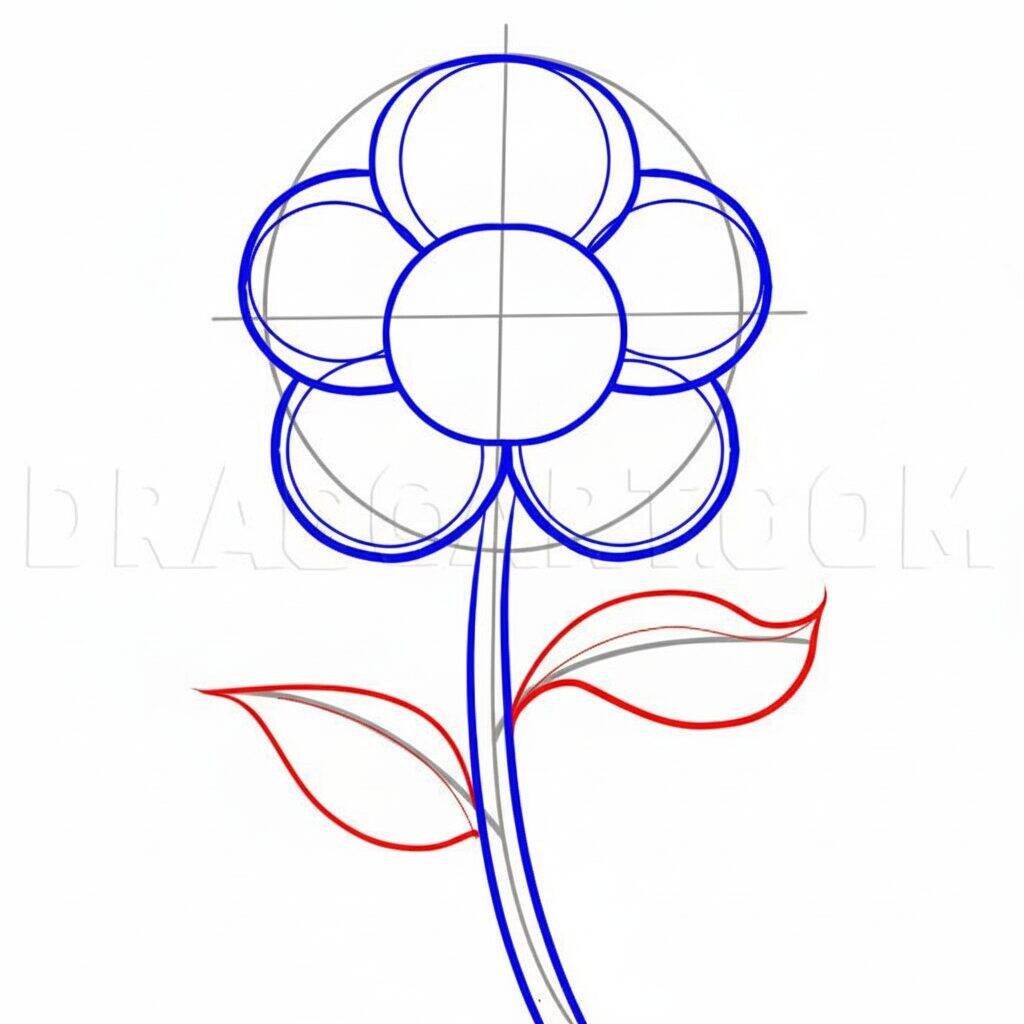 How to Draw a Simple Flower Easy Step by Step – Step 5