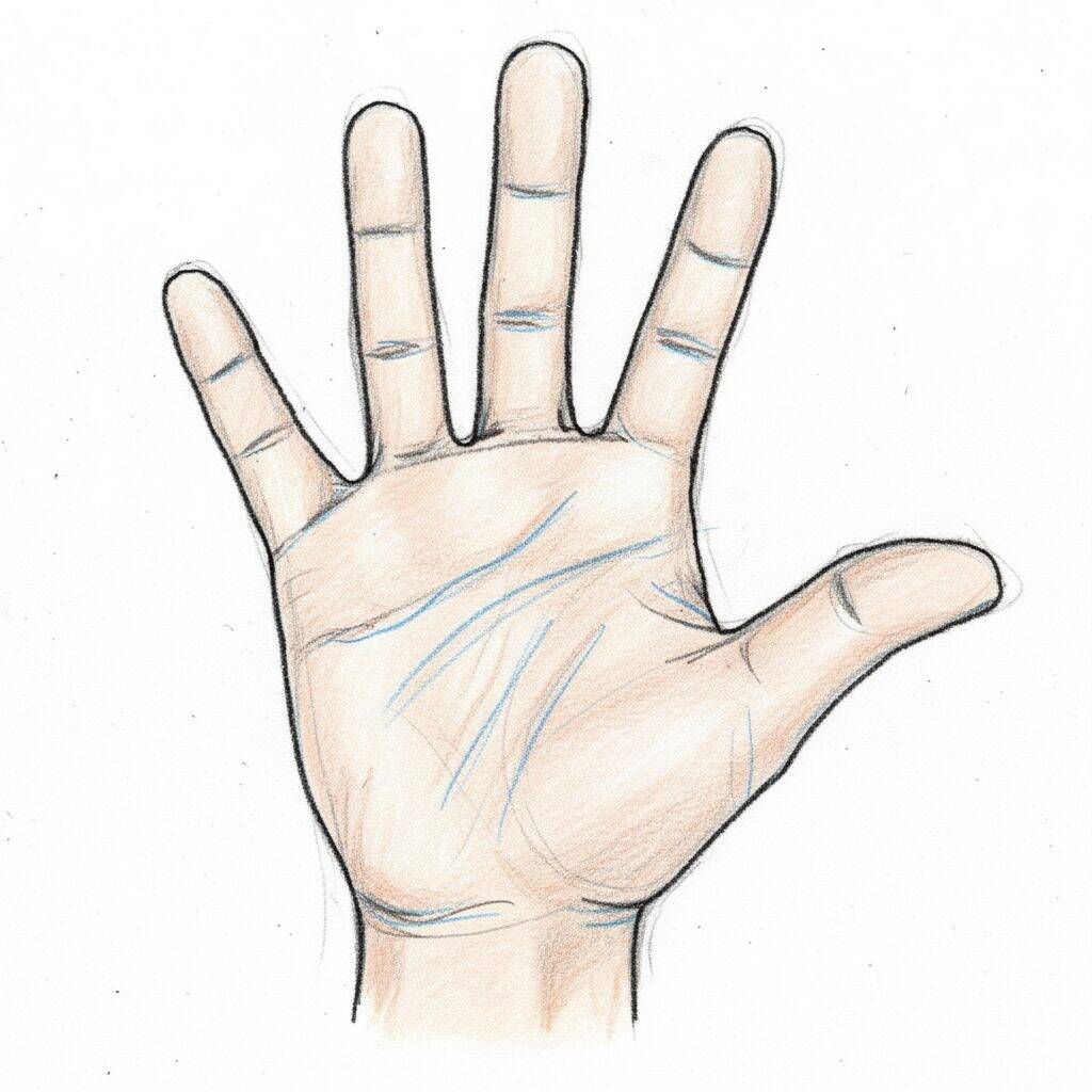 Como Desenhar uma Mão – Tutorial de Desenho Passo a Passo – Resultado Final