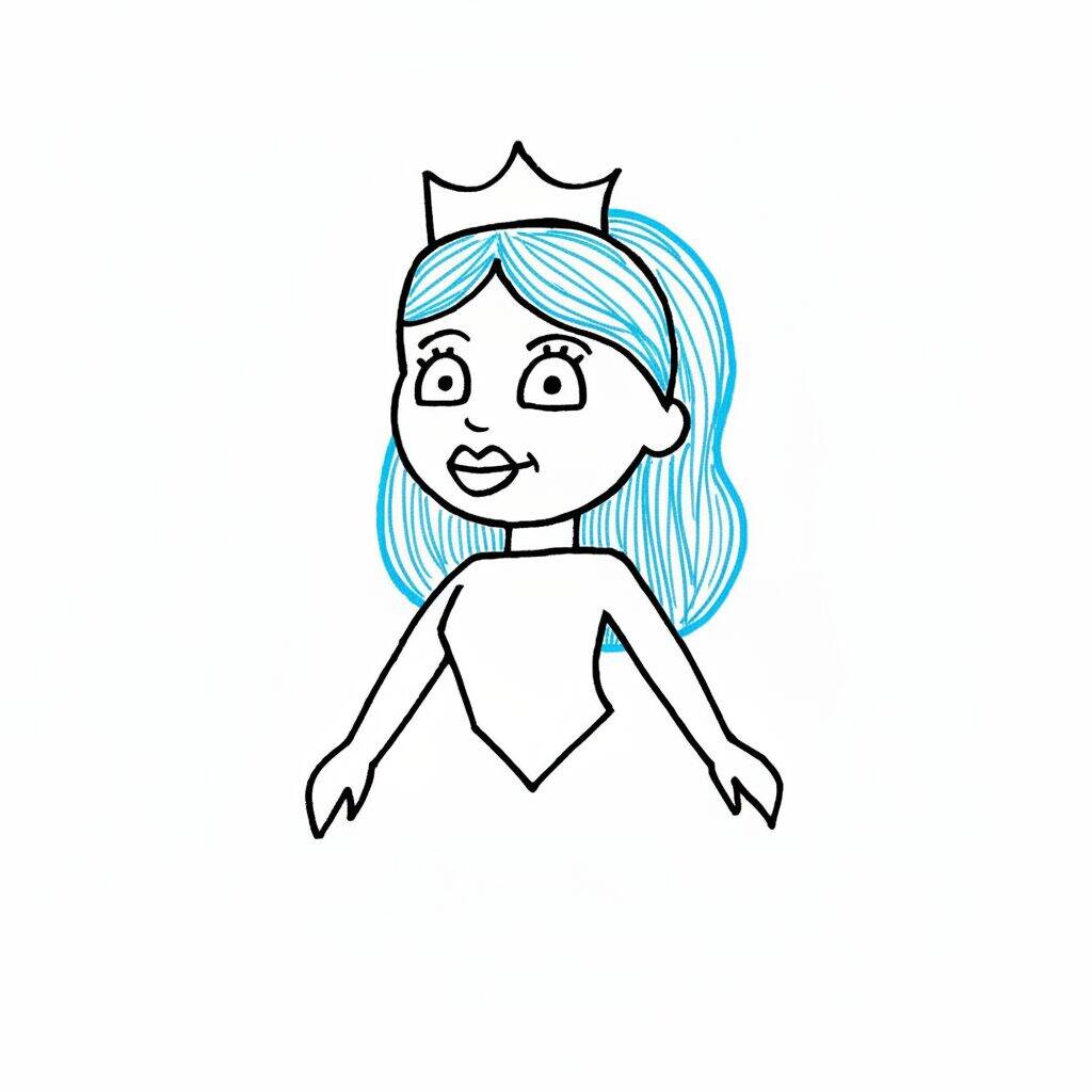 How to Draw a Princess – Step by Step – Step 5