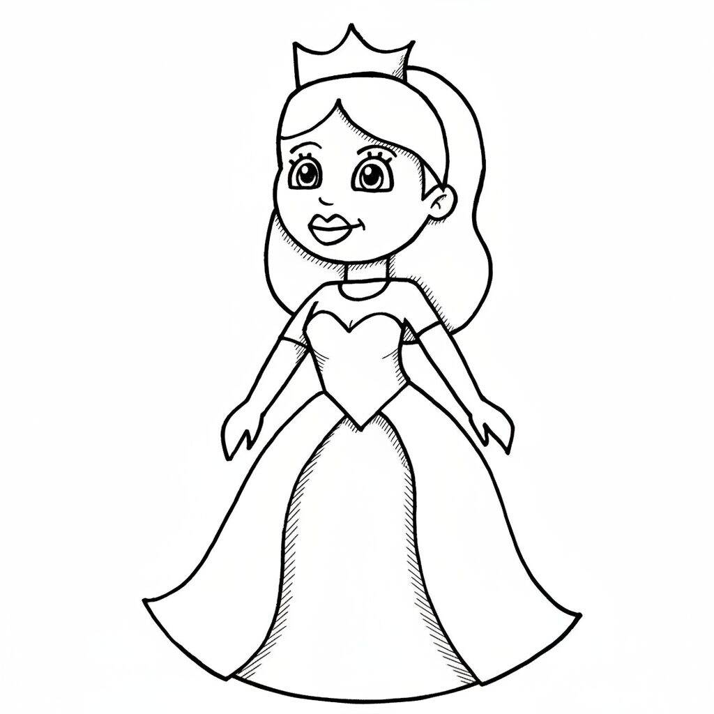How to Draw a Princess – Step by Step – Step 8